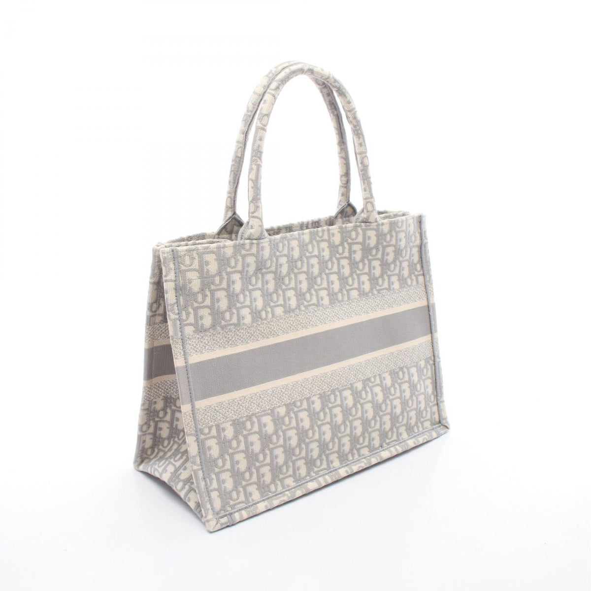 Dior BOOK TOTE Medium Tote Bag White/Gray canvas 2101220045098