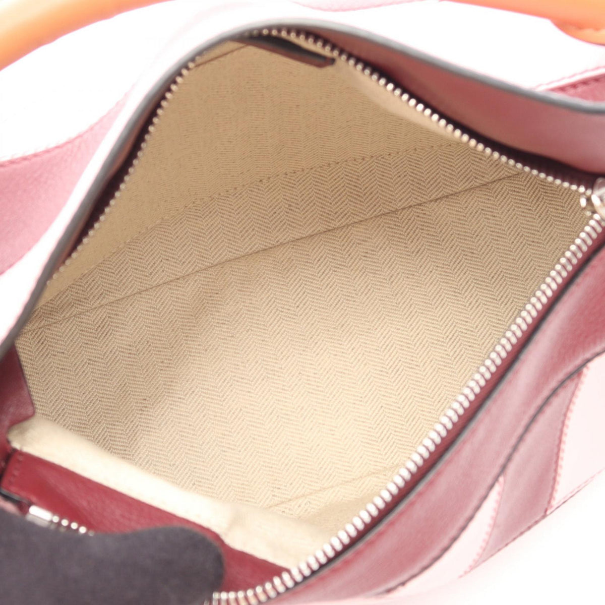 LOEWE PUZZLE BAG SMALL (2-Way) Handbag Pink/Bordeaux/Brown leather 2101220045159