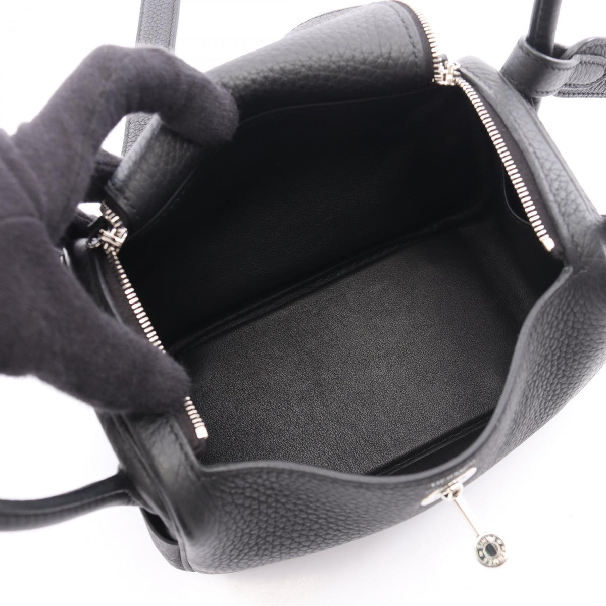 HERMES Lindy Mini Shoulder Bag Black Taurillon Clemence leather Taurillon Clemence 2101220045203