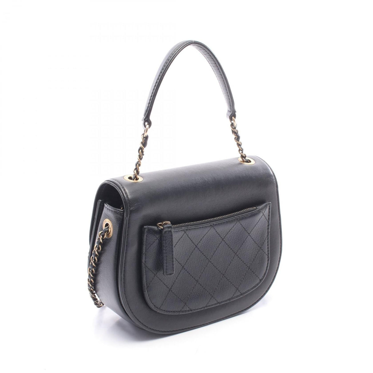 CHANEL Black Matelasse 2WAY leather A93460 2120300056090