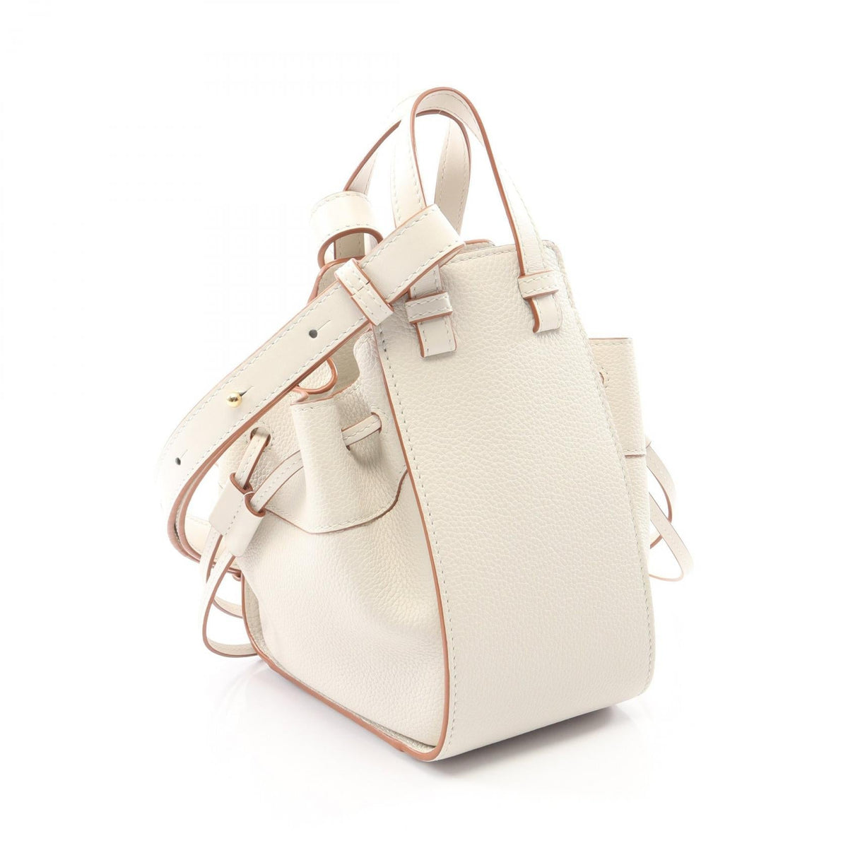 LOEWE Hammock Drawstring Bag Mini 2WAY Handbag White leather A538V07X10 2101220043131