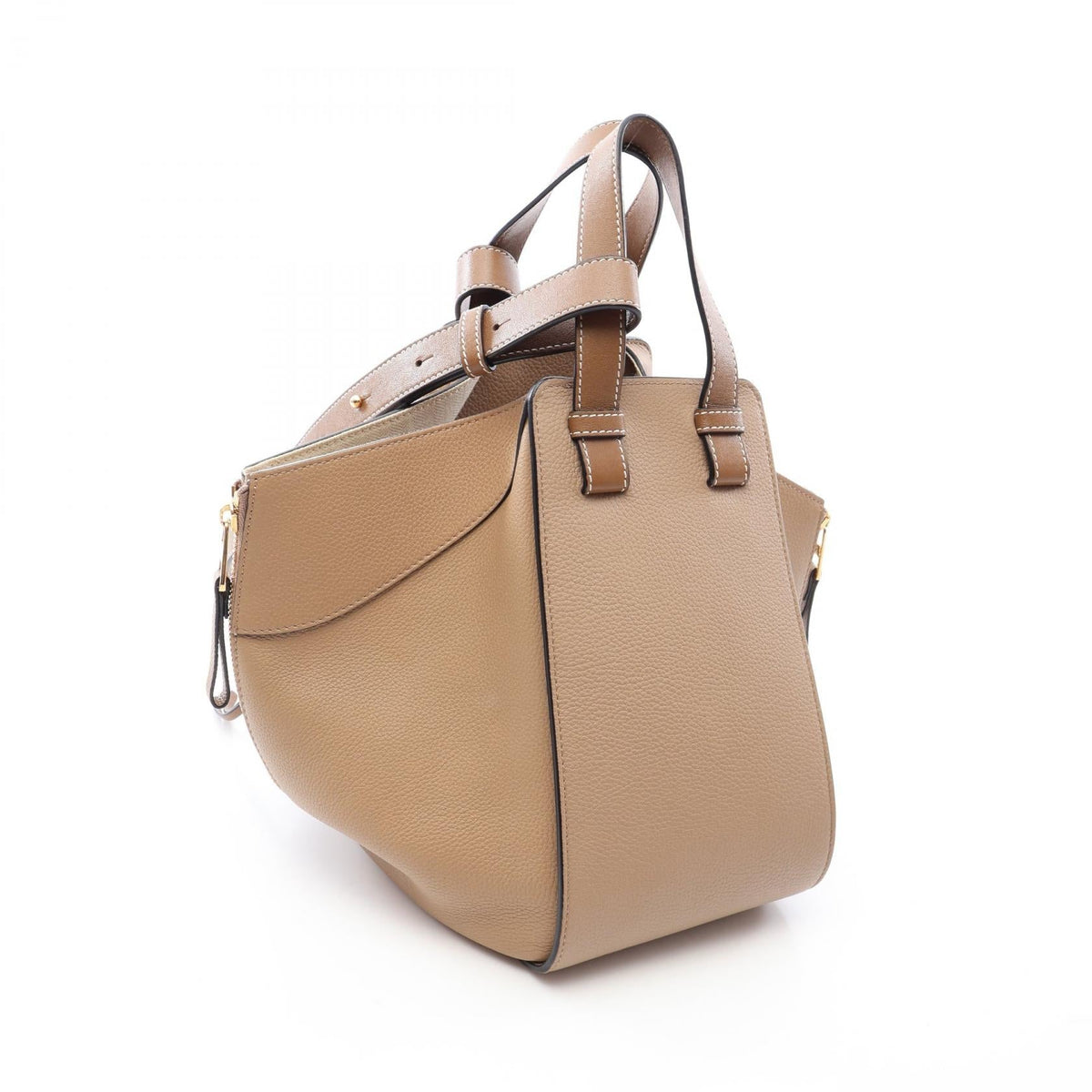 LOEWE HAMMOCK SMALL (2-Way Hammock) Handbag Beige leather 2101220043148