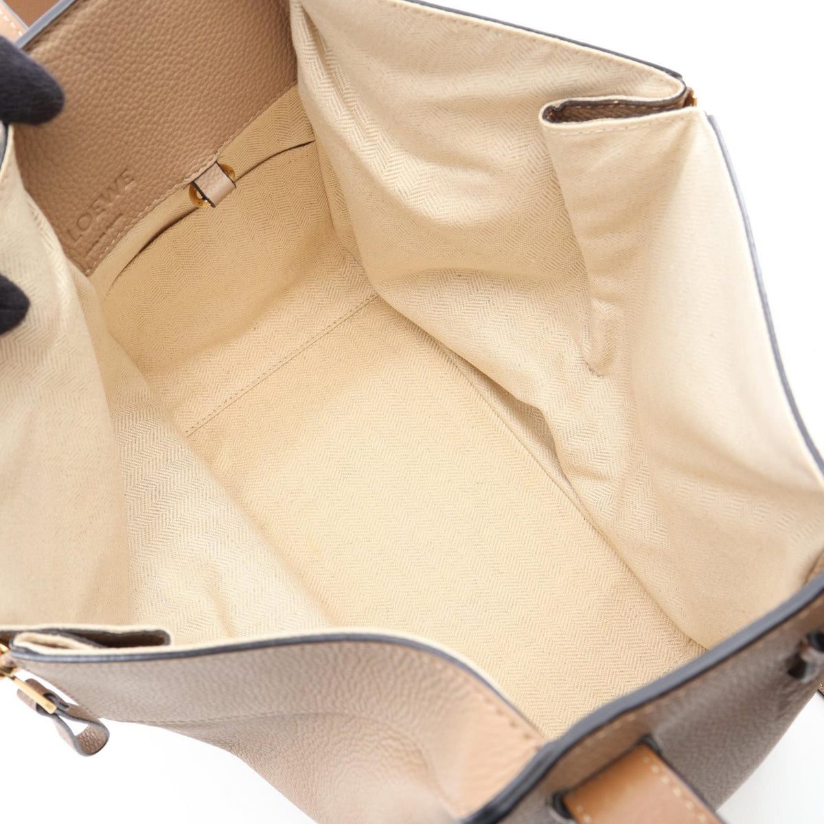 LOEWE HAMMOCK SMALL (2-Way Hammock) Handbag Beige leather 2101220043148