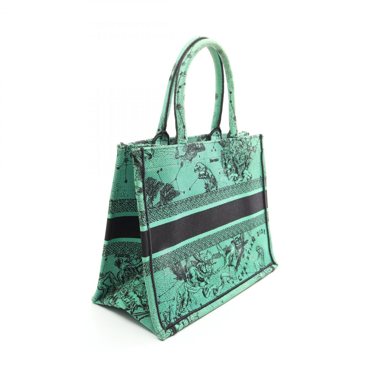 Dior BOOK TOTE Medium Tote Bag Green/Black canvas 2101220043223