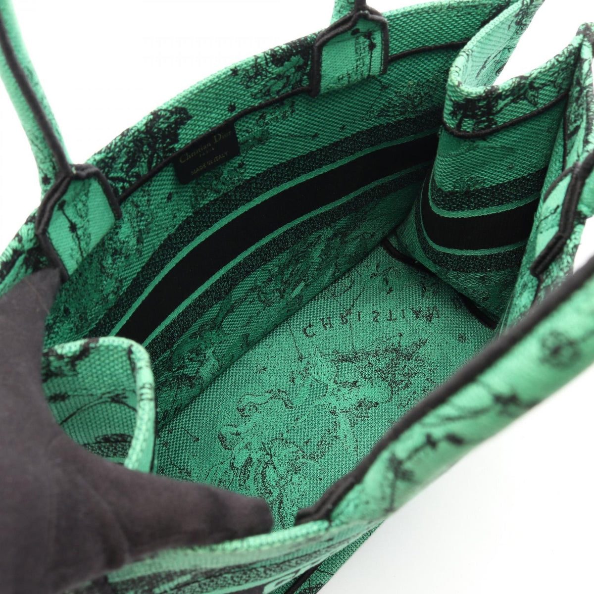 Dior BOOK TOTE Medium Tote Bag Green/Black canvas 2101220043223
