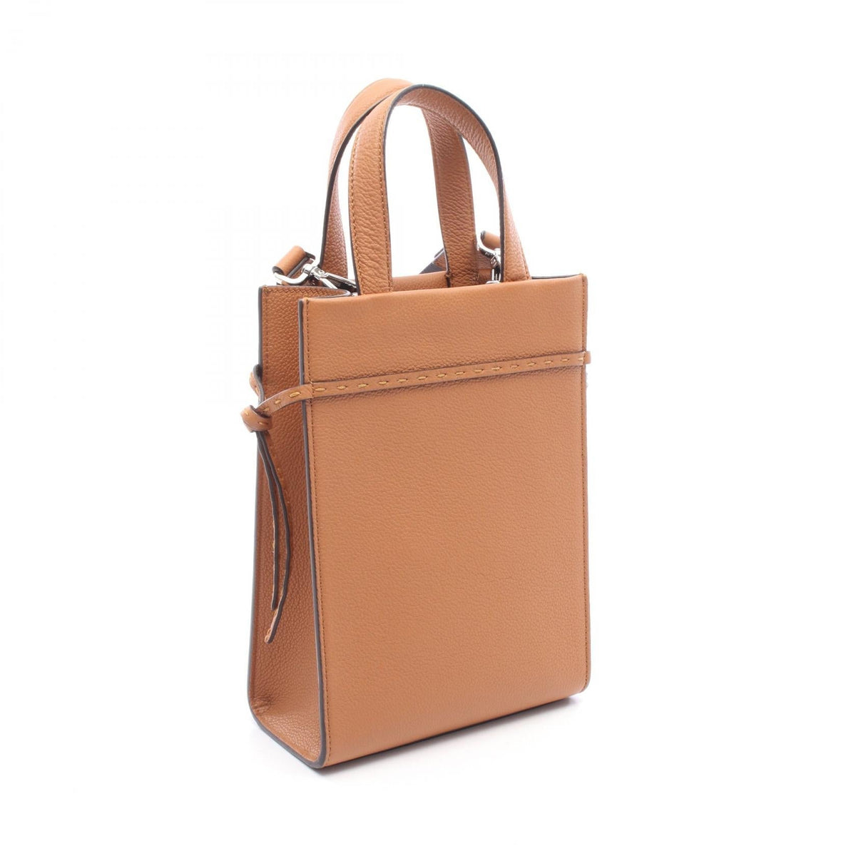 FENDI Go To Shopper S 2WAY Tote Bag Brown leather 7VA584 2101220043339