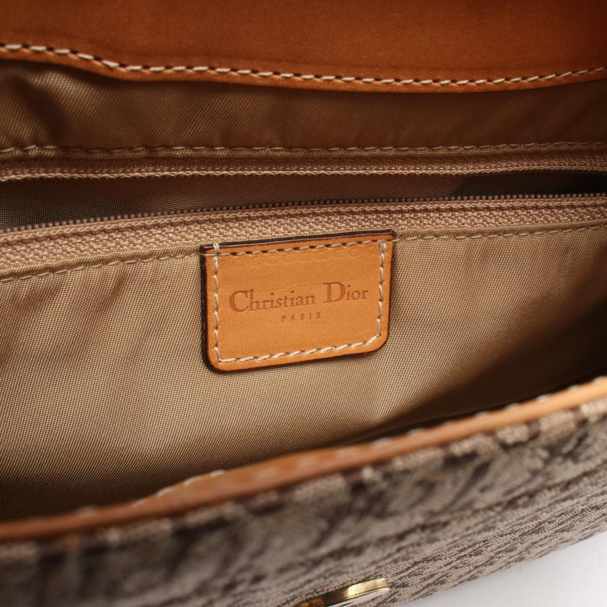 Dior street chic trotter Shoulder Bag Beige/Brown canvas�leather 2101220043421