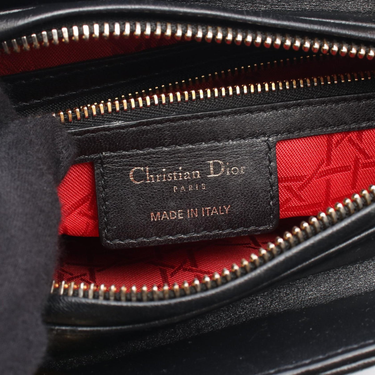 Dior LADY DIOR Christian Dior Cannage 2WAY Handbag Black leather 2101220043452