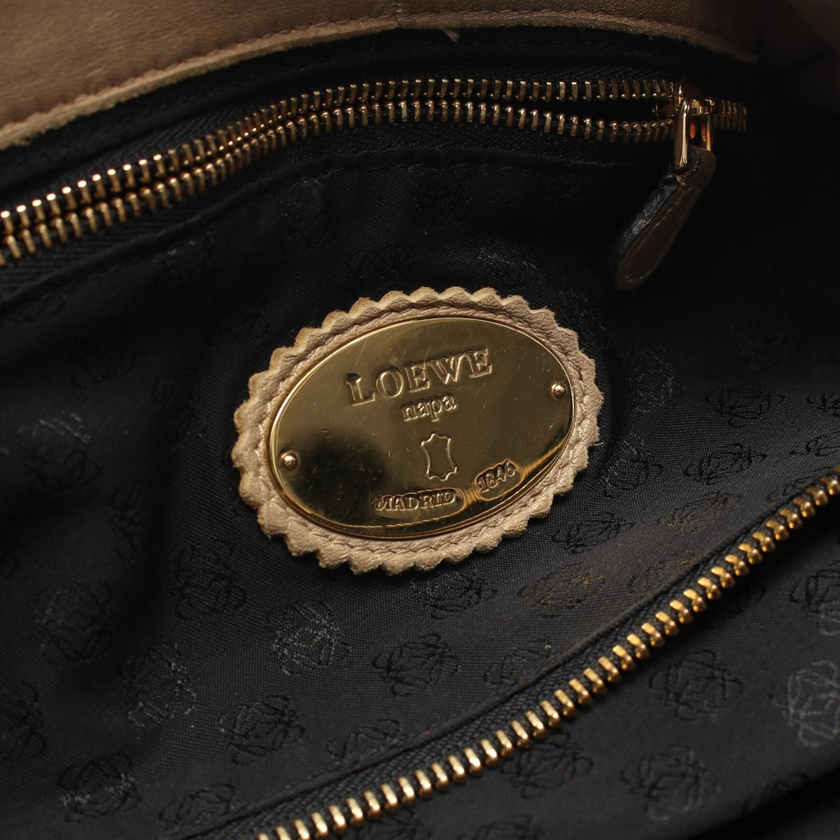 LOEWE Nappa Aire Handbag Gold leather 2101220043506