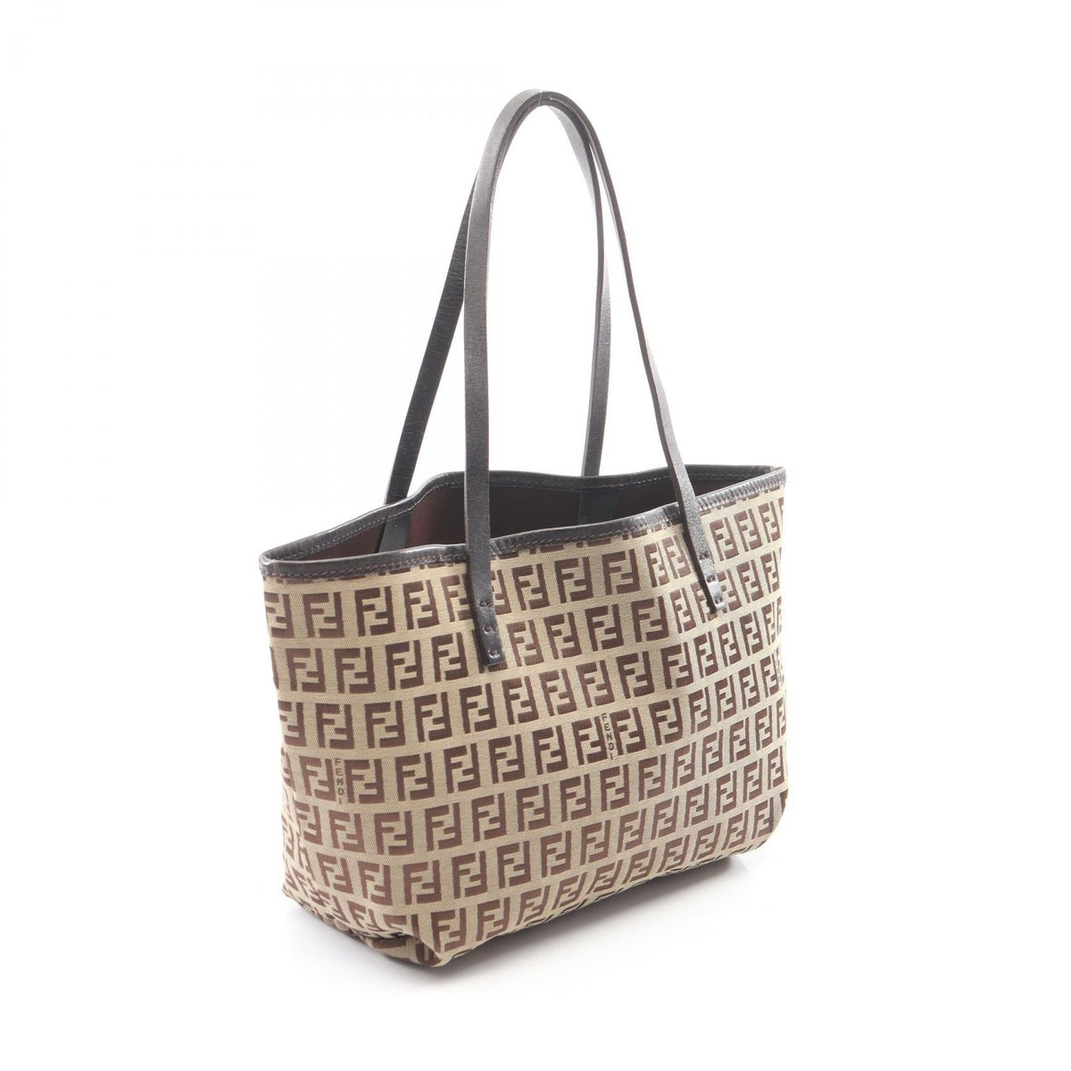 FENDI Zucca Tote Bag Beige/Brown canvas leather 8BH056 2101220043599