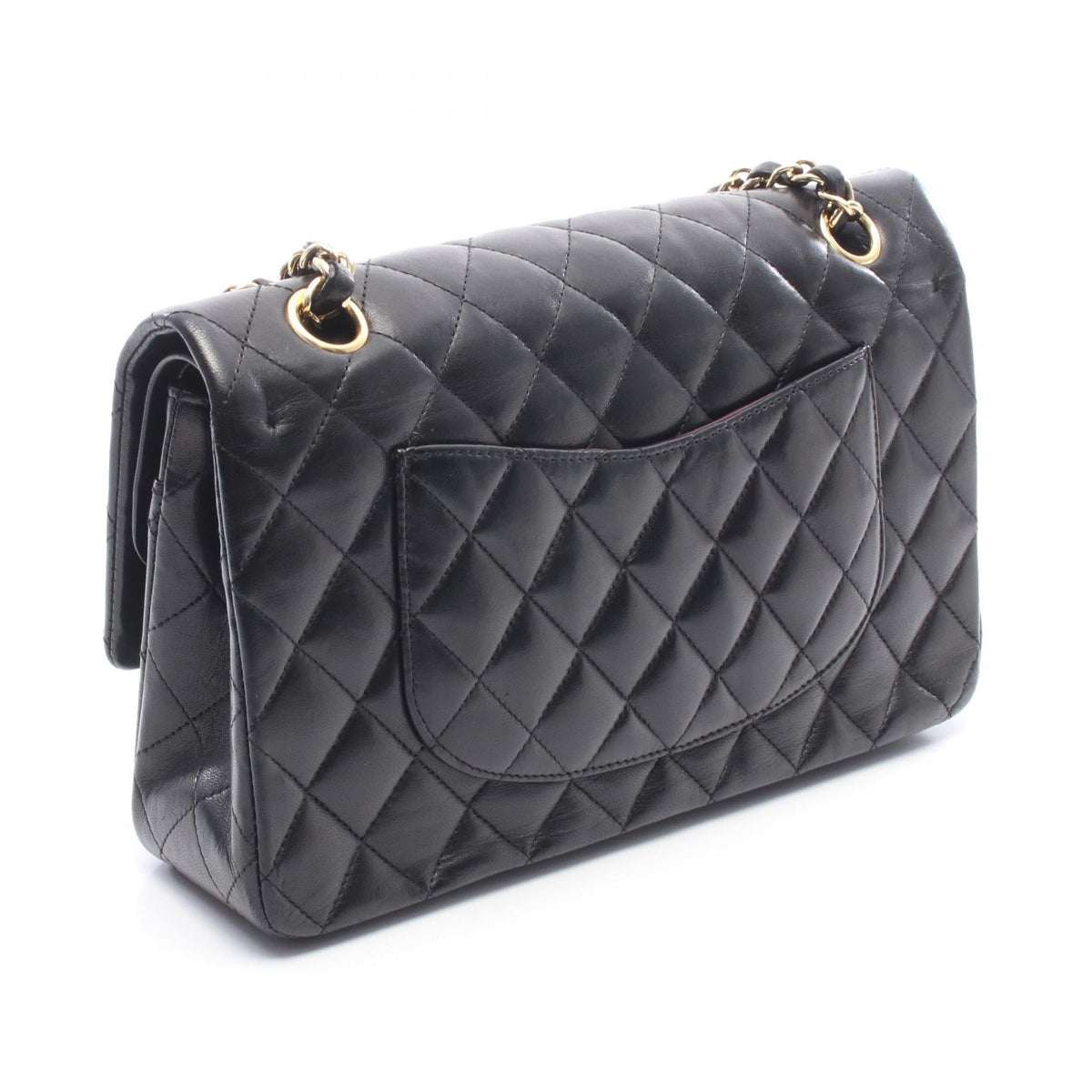 CHANEL Black Matelasse W flap Lambskin (sheep leather) 2101220042554