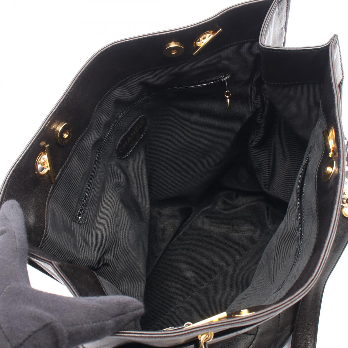 CHANEL Black COCO Mark Lambskin (sheep leather) 2101220042530