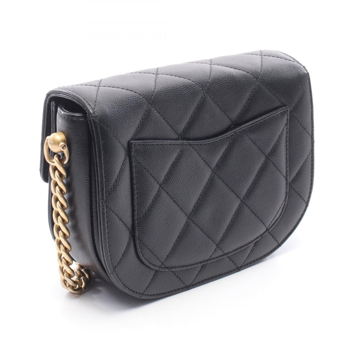 CHANEL Black Matelasse small flap Grained Calfskin leather 2101220042691