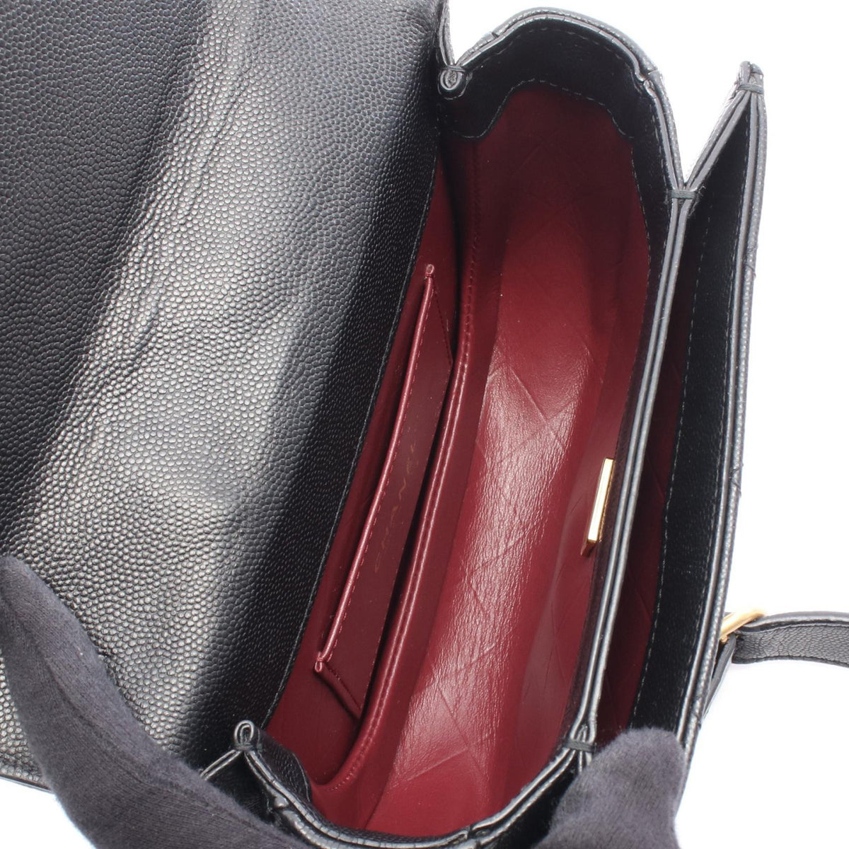 CHANEL Black Matelasse small flap Grained Calfskin leather 2101220042691