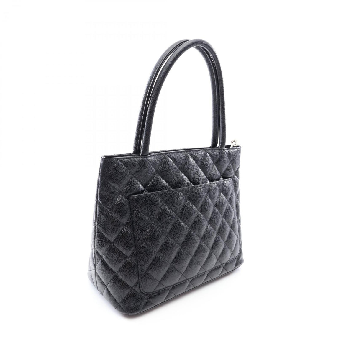 CHANEL Black Medallion tote Grained Calfskin leather A01804 2101220042561