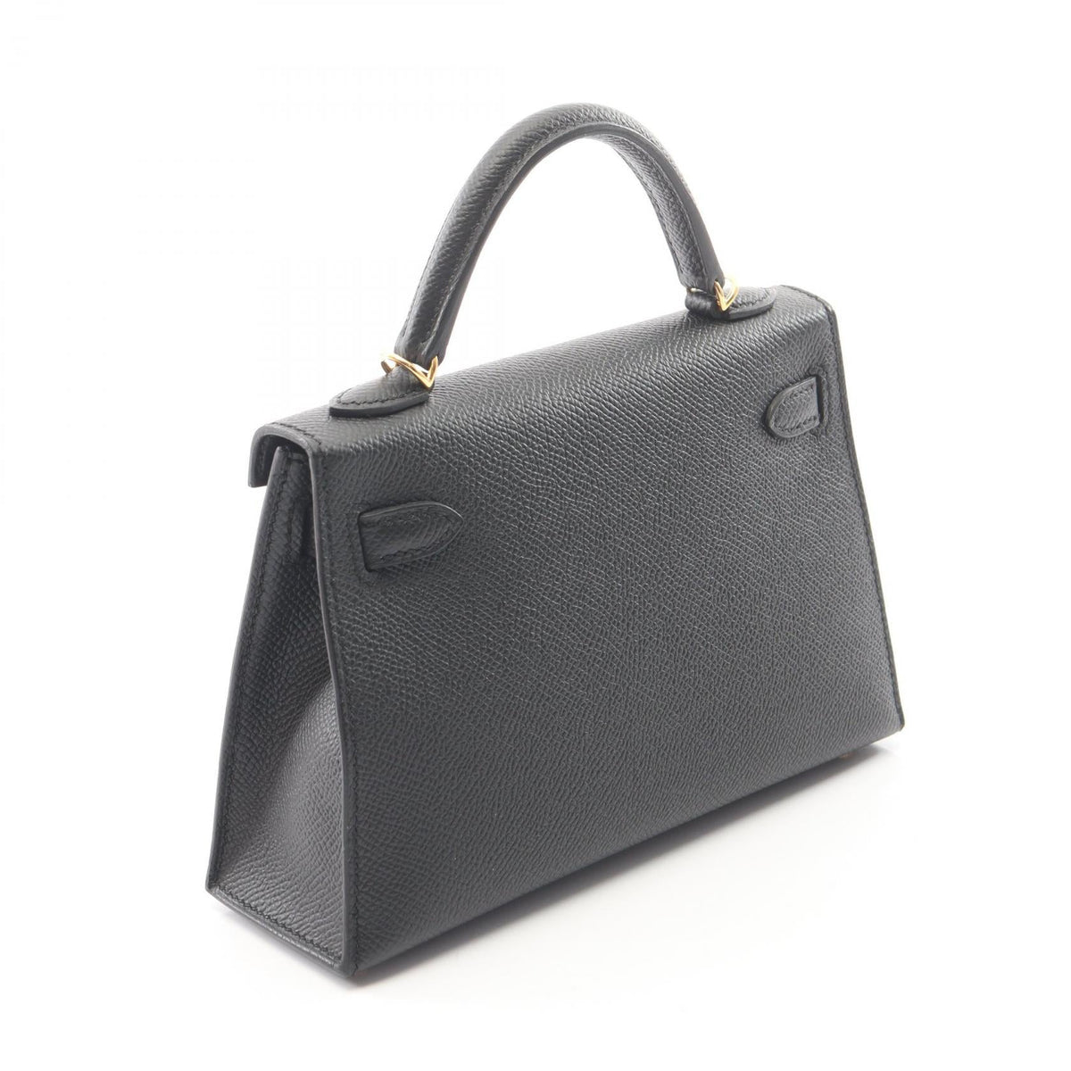 HERMES Mini Kelly 2 (External Stitching, 2-Way) Handbag Black Epsom Other Epsom 2101220039622