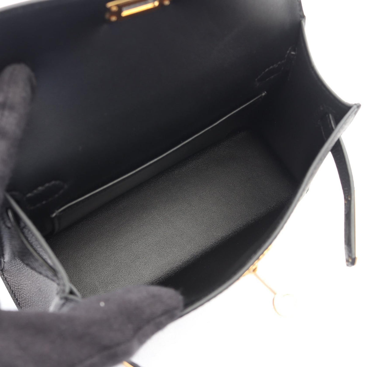 HERMES Mini Kelly 2 (External Stitching, 2-Way) Handbag Black Epsom Other Epsom 2101220039622