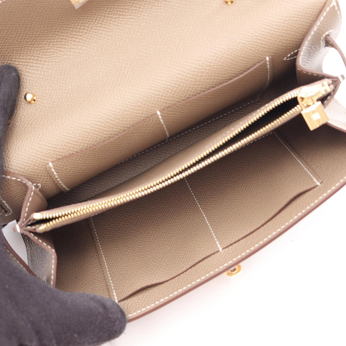 HERMES Kelly to go Shoulder BagEtoupe Grey Etoupe Grey Gray Epsom leather Epsom 2107601170595