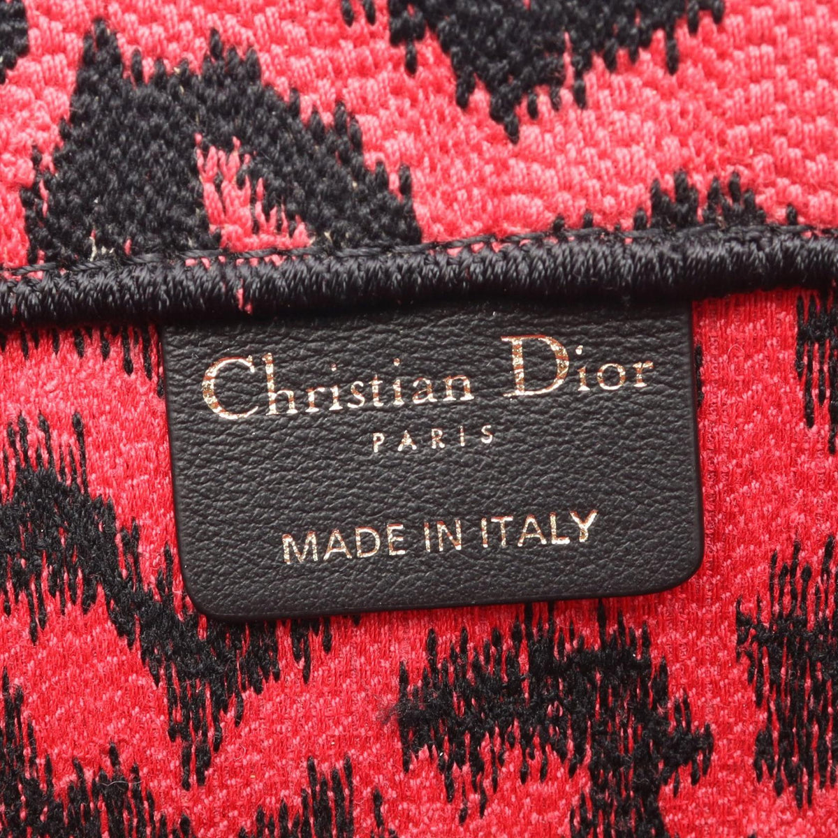 Dior BOOK TOTE Medium Leopard Print Tote Bag Red/Black canvas 2101220038021