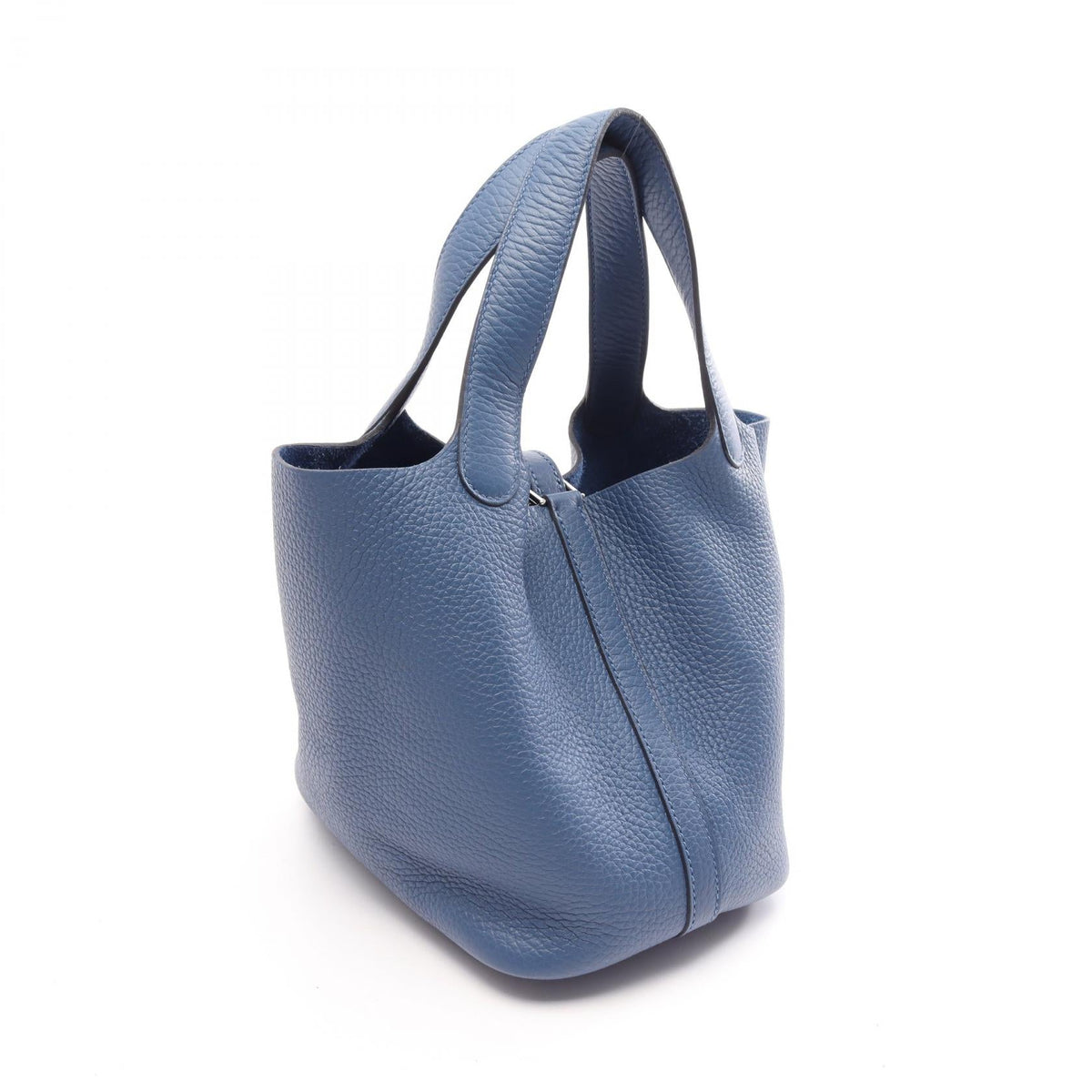 HERMES Picotin Lock PM Handbag Blue Blue Tie Taurillon Clemence leather Taurillon Clemence 2104102525411