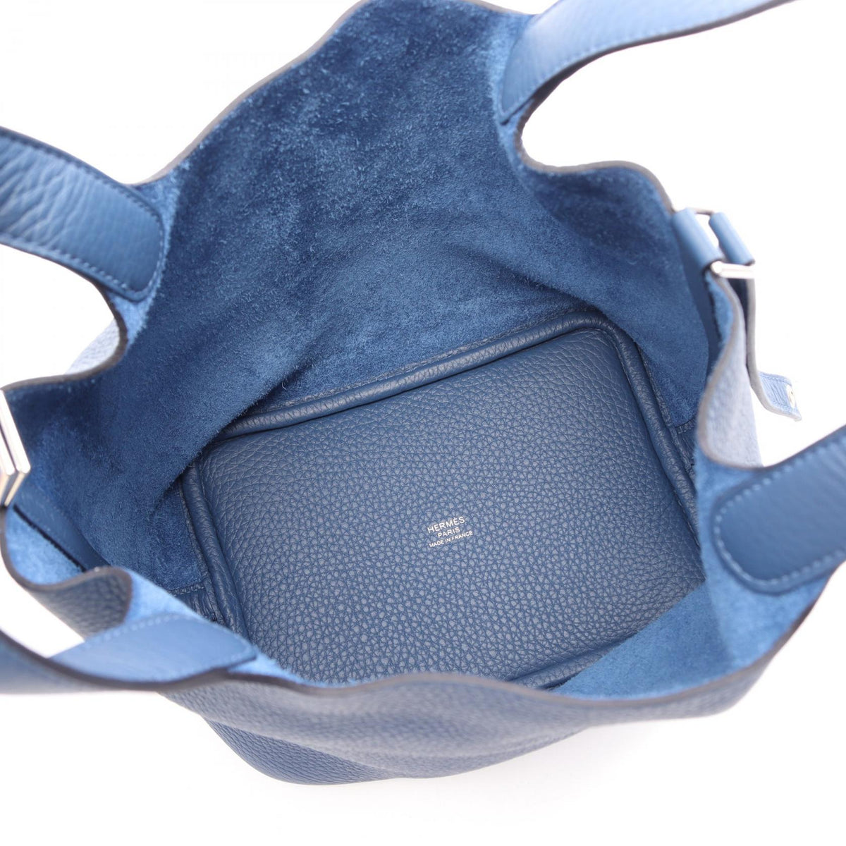 HERMES Picotin Lock PM Handbag Blue Blue Tie Taurillon Clemence leather Taurillon Clemence 2104102525411