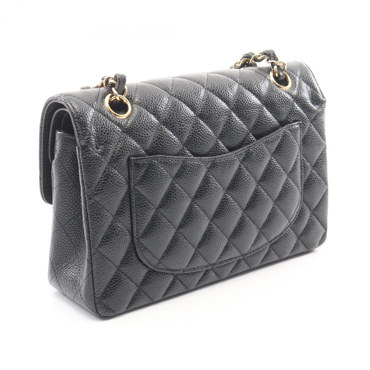 CHANEL Black Matelasse W flap Grained Calfskin leather 2101220037925