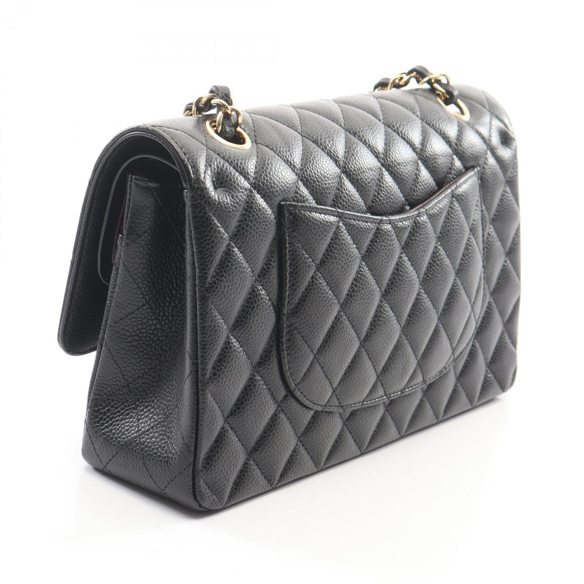 CHANEL Black Matelasse W flap Grained Calfskin leather 2101220037994