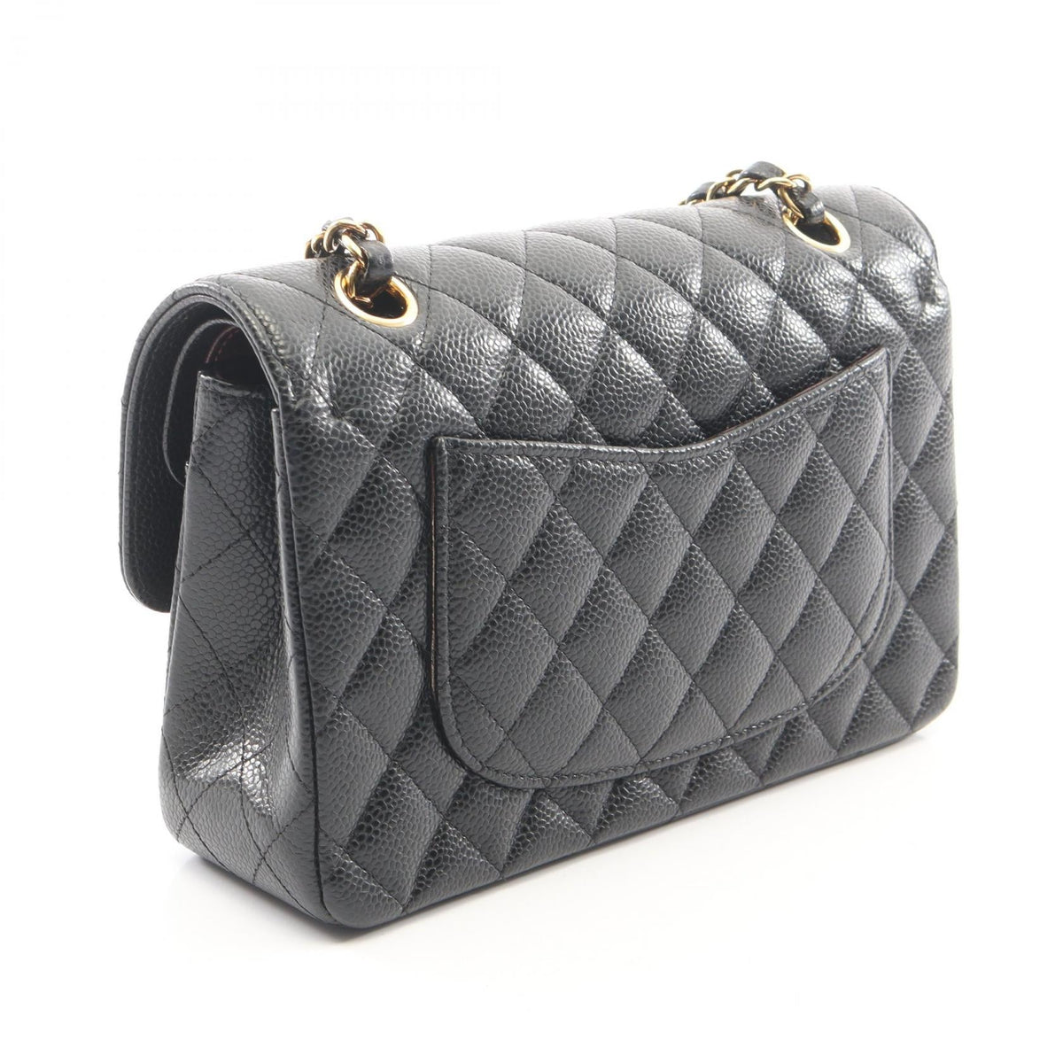 CHANEL Black Matelasse W flap Grained Calfskin leather 2101220038069