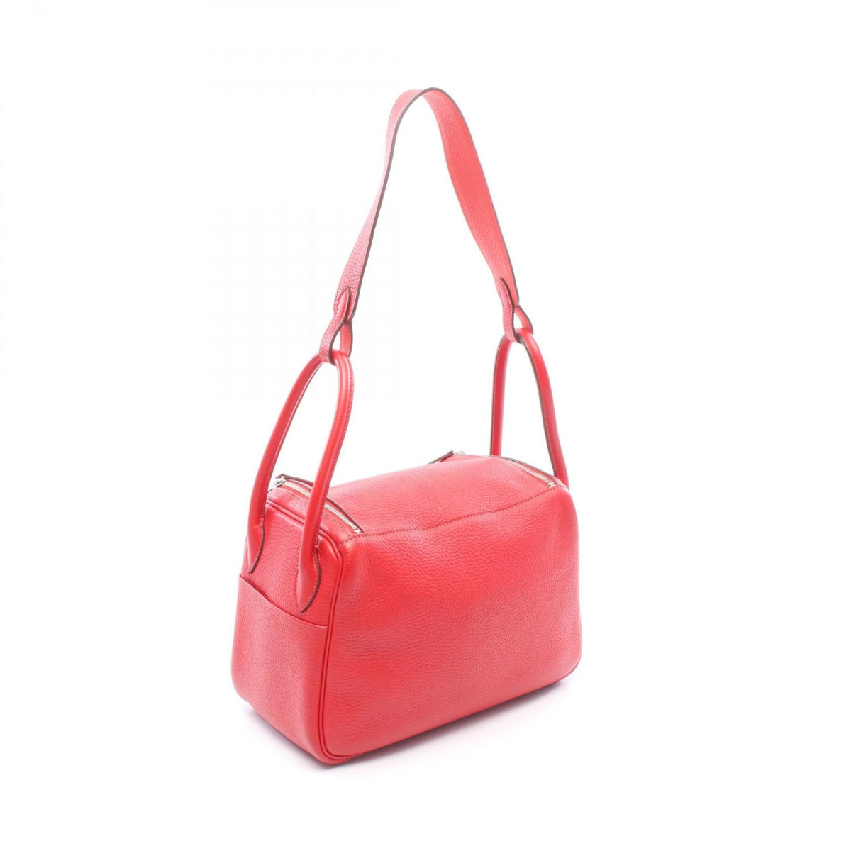 HERMES Lindy 26 Verso Rouge casaque Rose jaipur Shoulder Bag Red leather 2101220037017