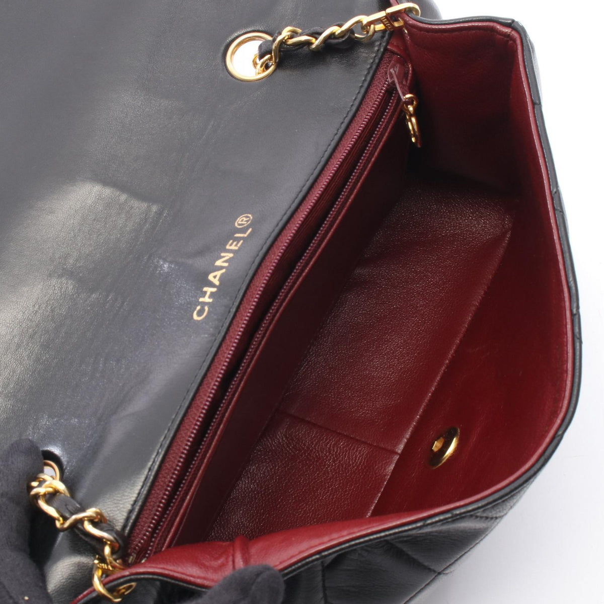 CHANEL Black Matelasse Diana Flap Lambskin (sheep leather) A01165 2101220037048
