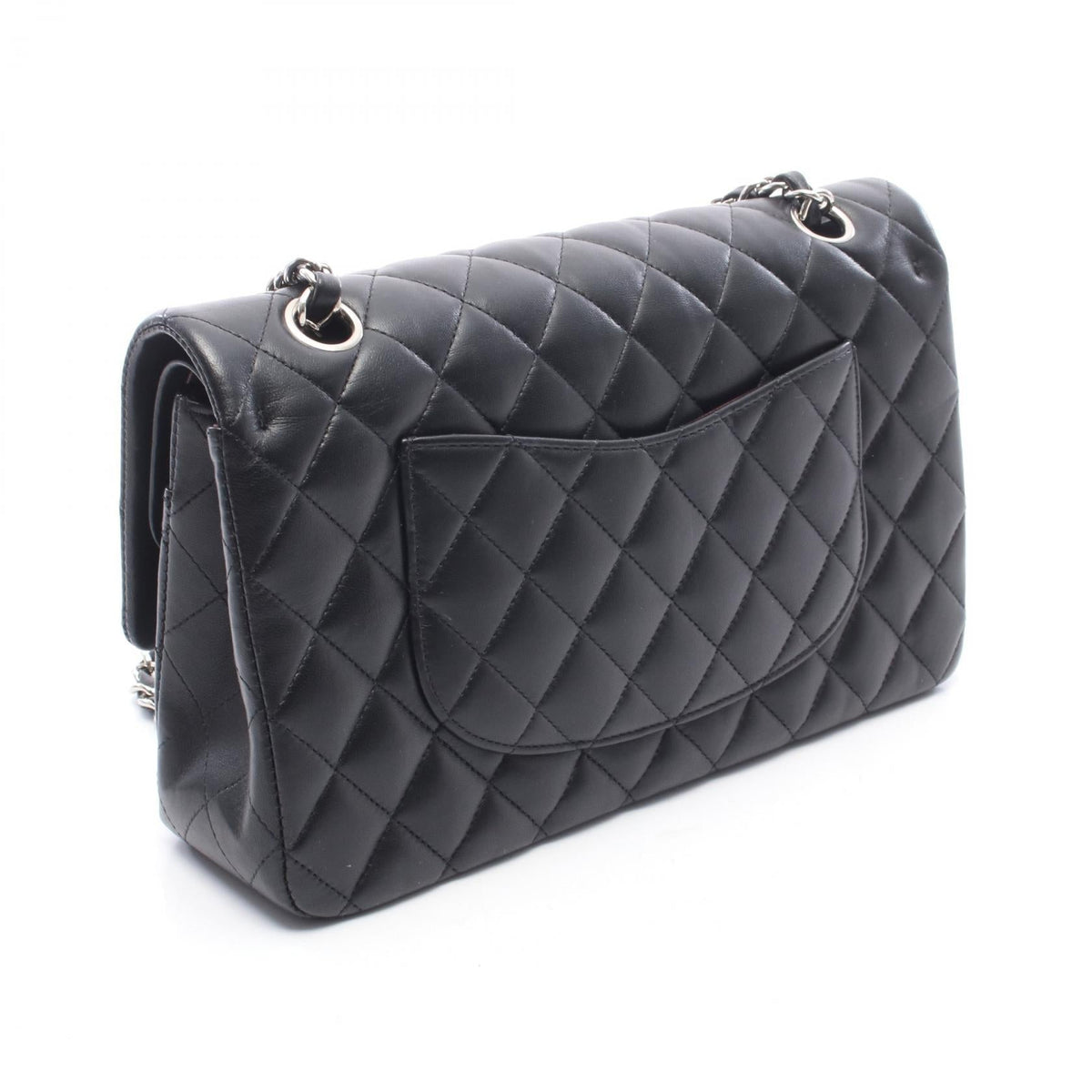 CHANEL Black Matelasse W flap Lambskin (sheep leather) 2101220037796