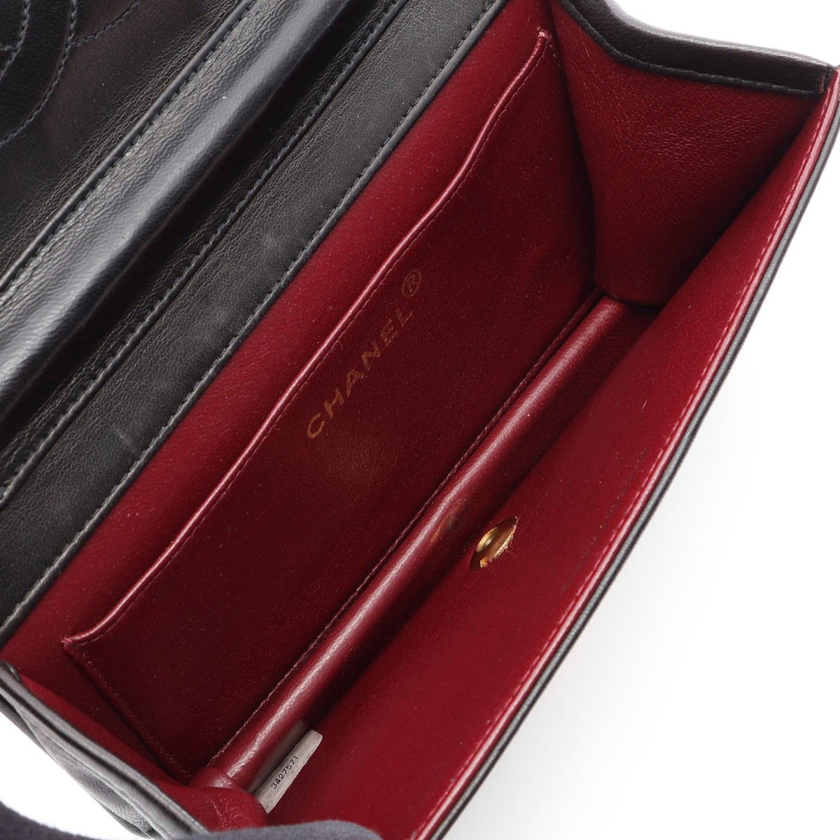 CHANEL Black Mini Matelasse Push-Lock Full Flap Lambskin (sheep leather) 2101220037864