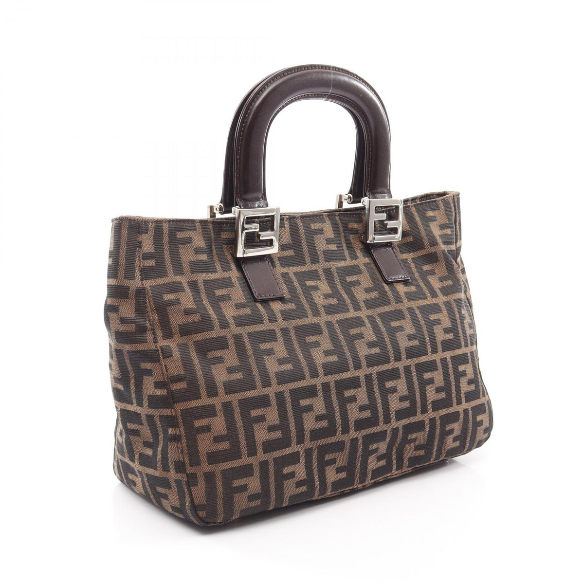 FENDI Zucca Handbag Brown canvas leather 2101220037888