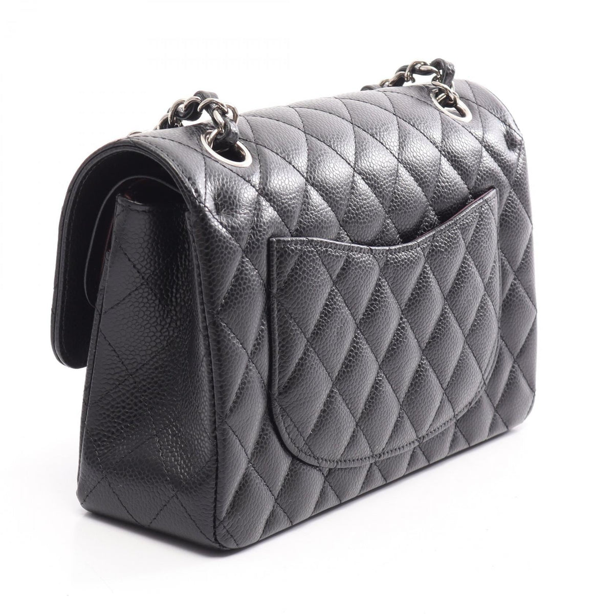 CHANEL Black Matelasse W flap Grained Calfskin leather 2101220037031