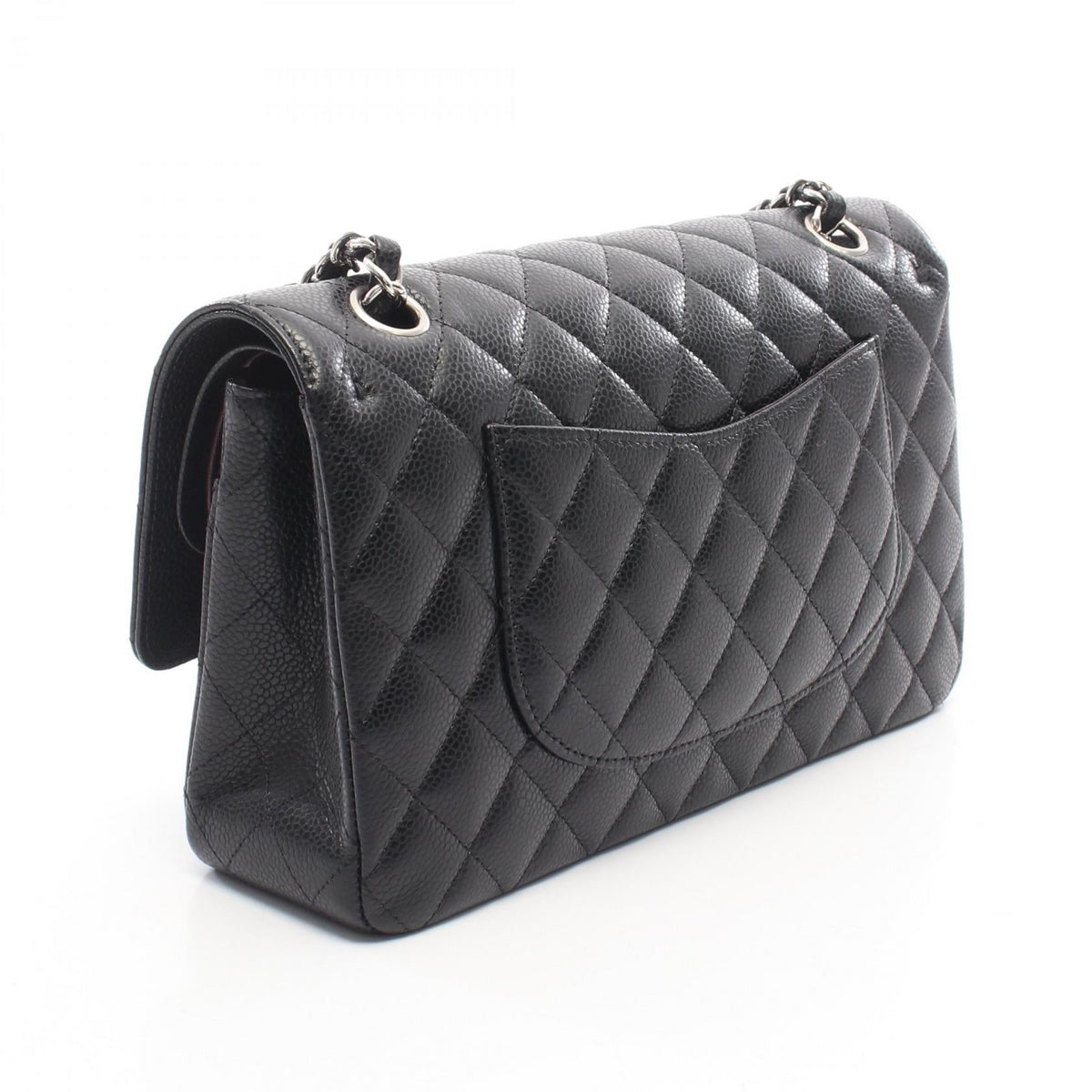 CHANEL Black Matelasse W flap Grained Calfskin leather 2101220037079