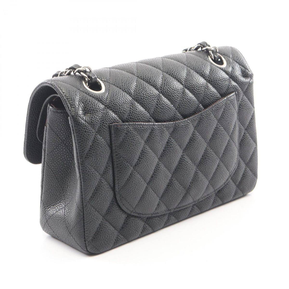 CHANEL Black Matelasse W flap Grained Calfskin leather 2101220037543