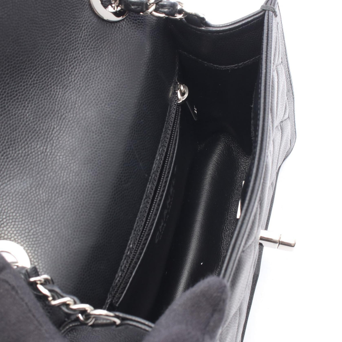 CHANEL Black Matelasse Grained Calfskin leather 2101220037697