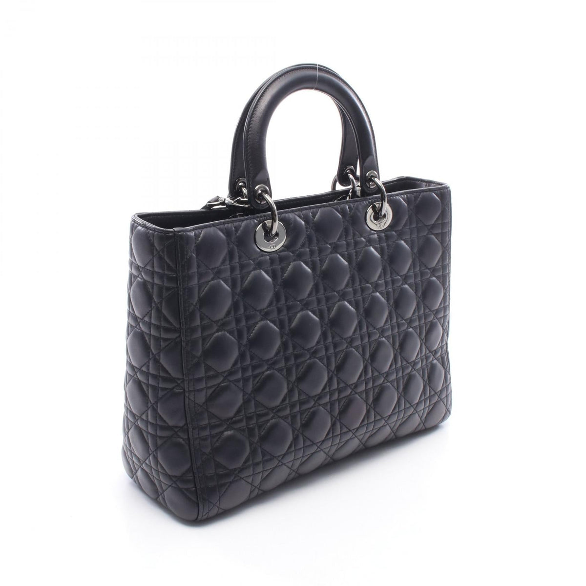 Dior Lady Christian Dior Large 2-Way Handbag Black leather 2101220036119