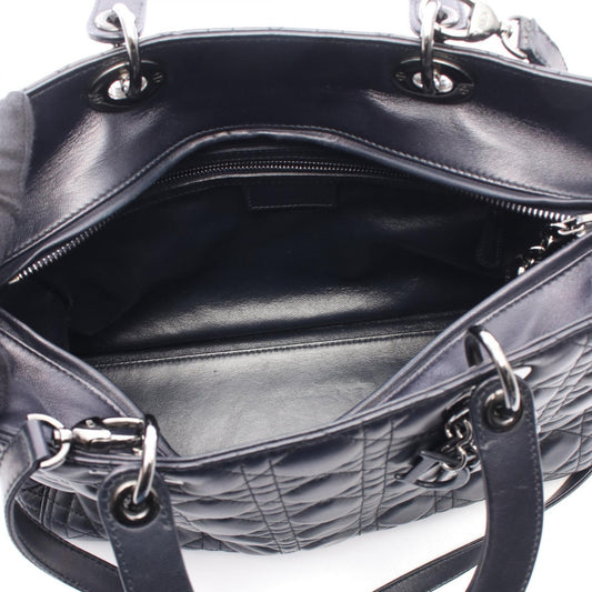 Dior Lady Christian Dior Large 2-Way Handbag Black leather 2101220036119