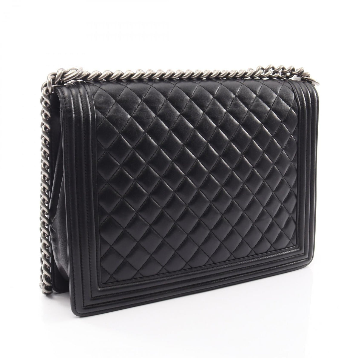 CHANEL Black Boy Chanel Large Lambskin (sheep leather) 2101220036232