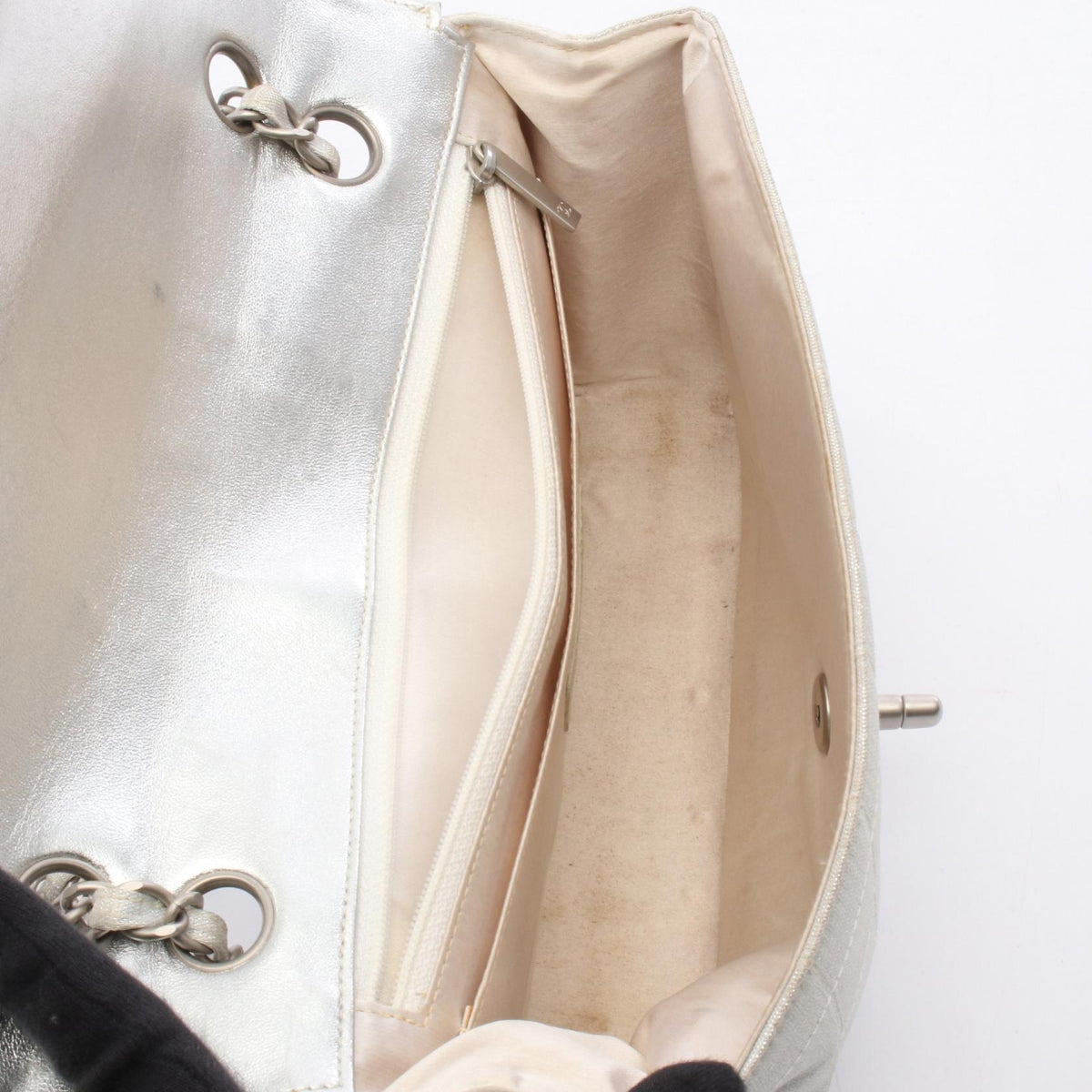 CHANEL Silver New travel line leather�Nylon canvas 2101220036300