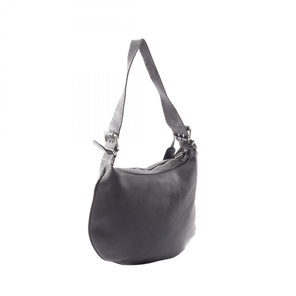 FENDI Selleria Shoulder Bag Black leather 2101220036355