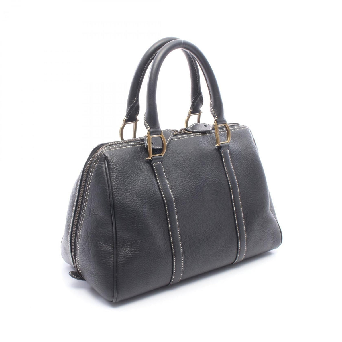 Dior vintage Boston bag Black leather 2101220036379