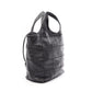 CHANEL Black Chocolate bar drawstring bag with fringe leather 2101220036546