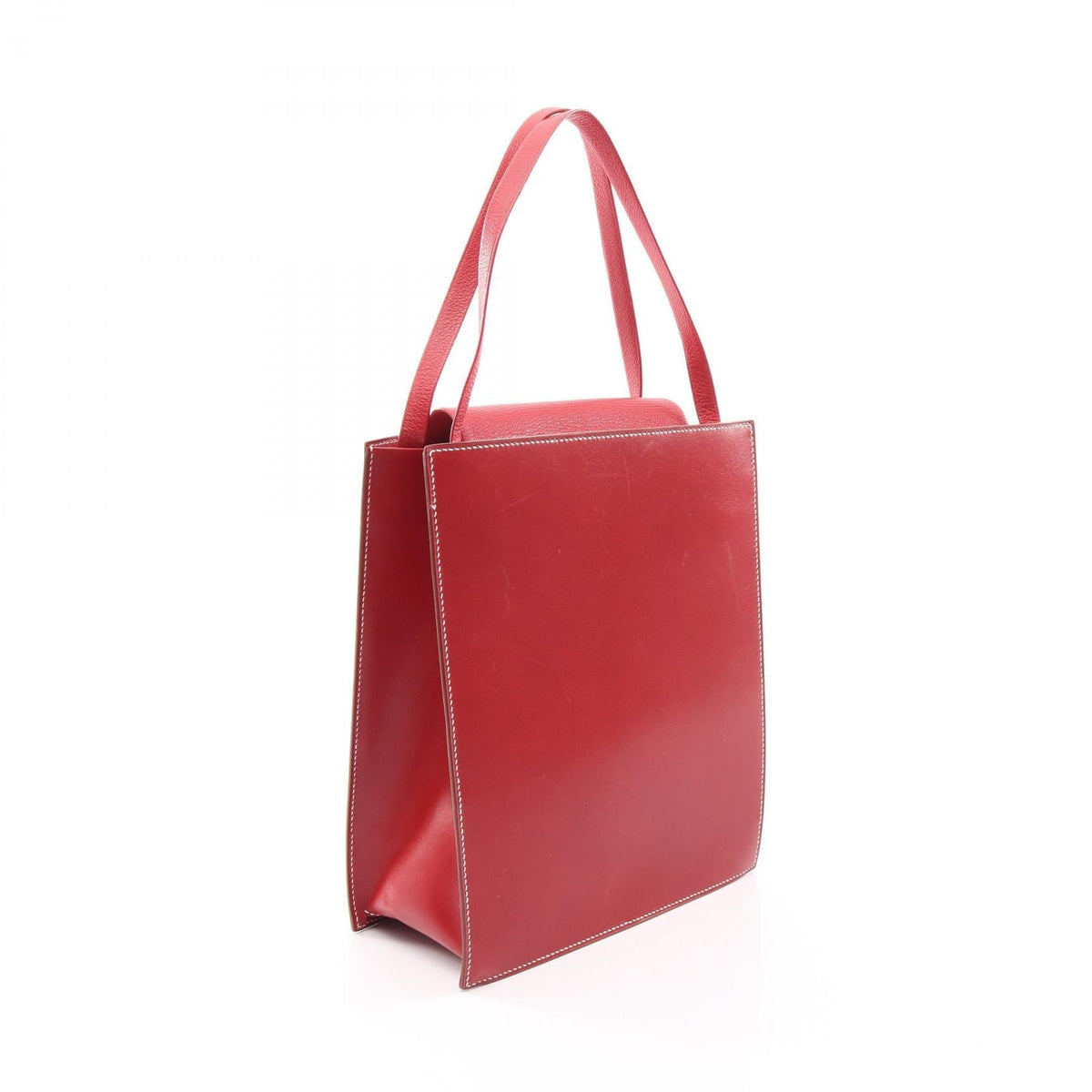 HERMES Lucy MM HandbagRouge vif Rouge vif Red Box calf leather Calfskin (cowhide) Chevre 2101220036492