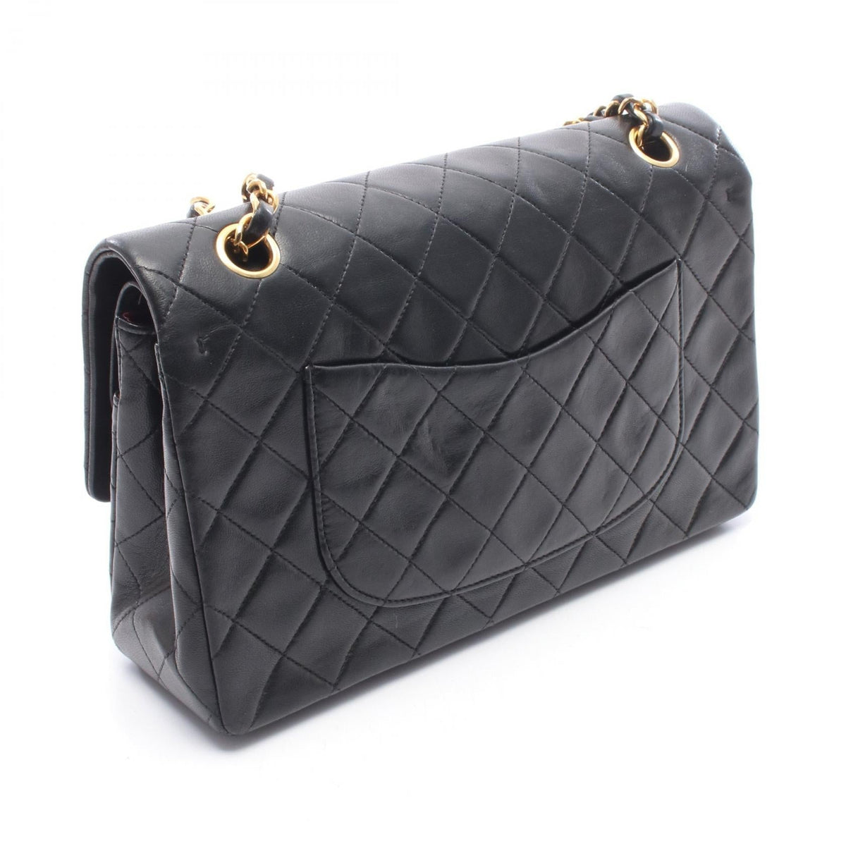 CHANEL Black Matelasse W flap Lambskin (sheep leather) 2101220036652