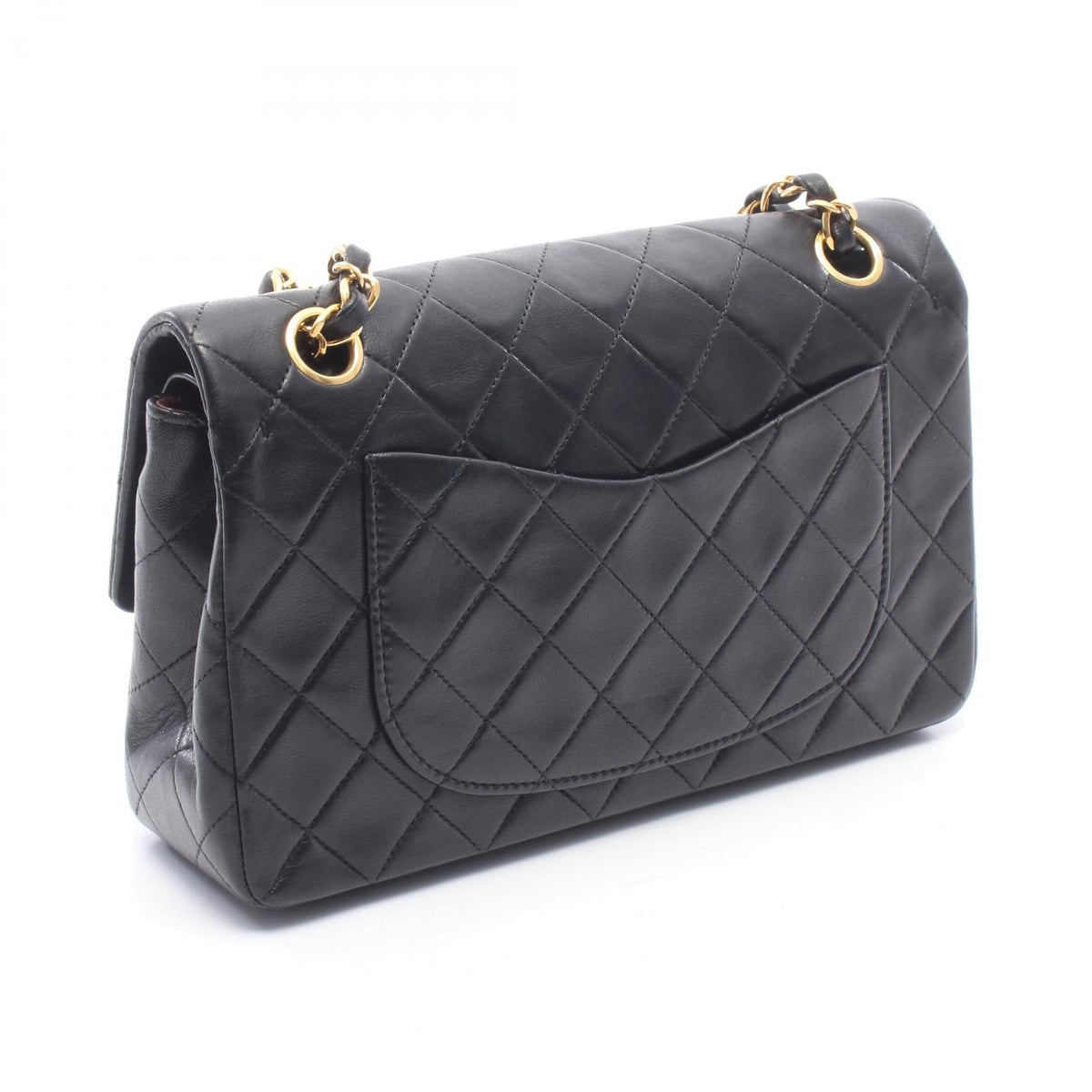CHANEL Black Matelasse W flap Lambskin (sheep leather) 2101220036614