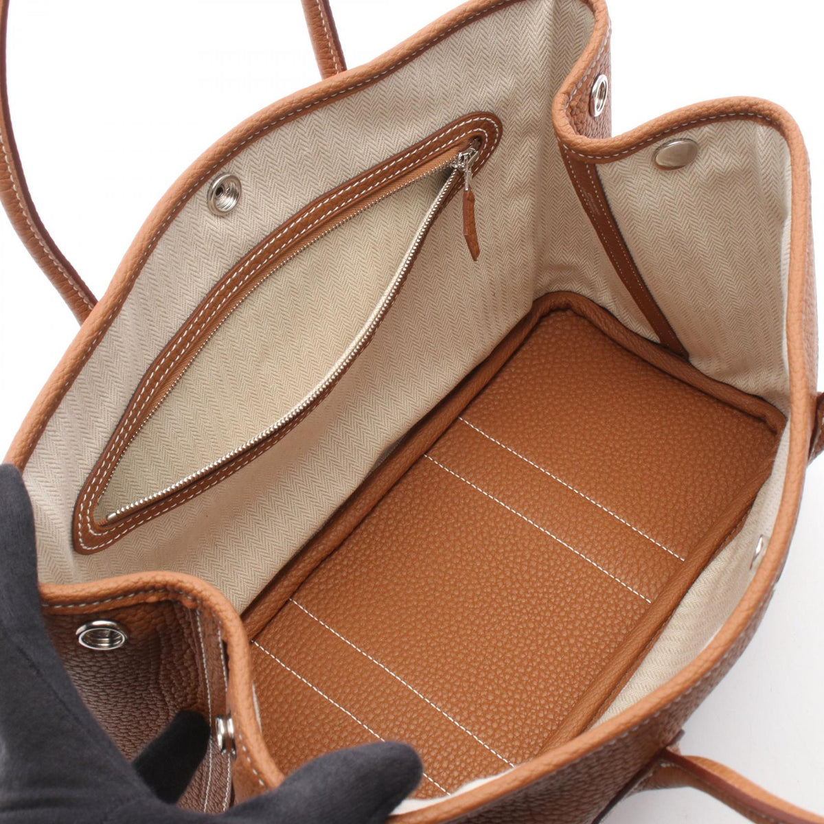 HERMES Garden party TPM Gold Tote BagGold Gold Brown Negonda leather leather 2106800637847