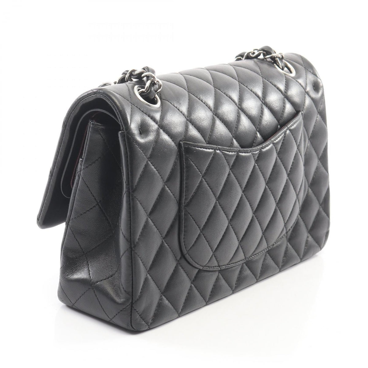 CHANEL Black Matelasse W flap Lambskin (sheep leather) 2101220035556