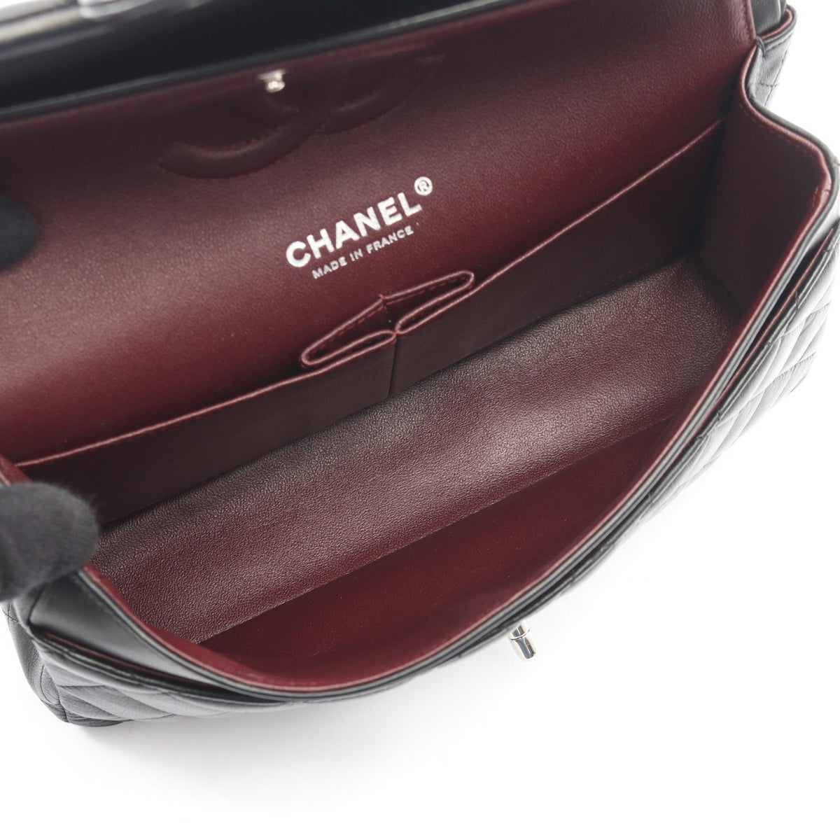 CHANEL Black Matelasse W flap Lambskin (sheep leather) 2101220035556